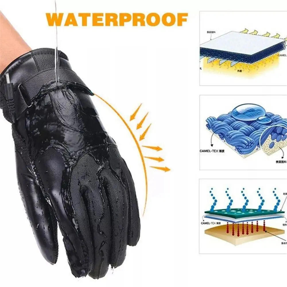 Warm Waterproof USB Windproof Cycling Gloves Electric Gloves Heated Gloves Hand Warmer