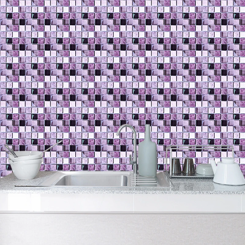 10 pcsset mosaic landscaping decoration self adhesive wall stickers home kitchen bathroom waterproof simulation tile stickers free global shipping