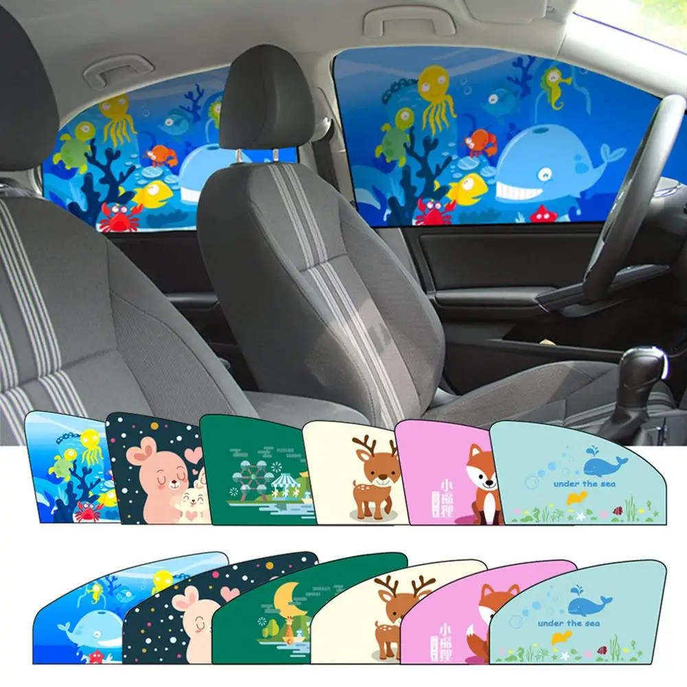 

Car Cartoon Magnetic Sunshade Sunscreen Telescopic Folding Sun Block Car Magnetic Curtain Magnet Sunshade