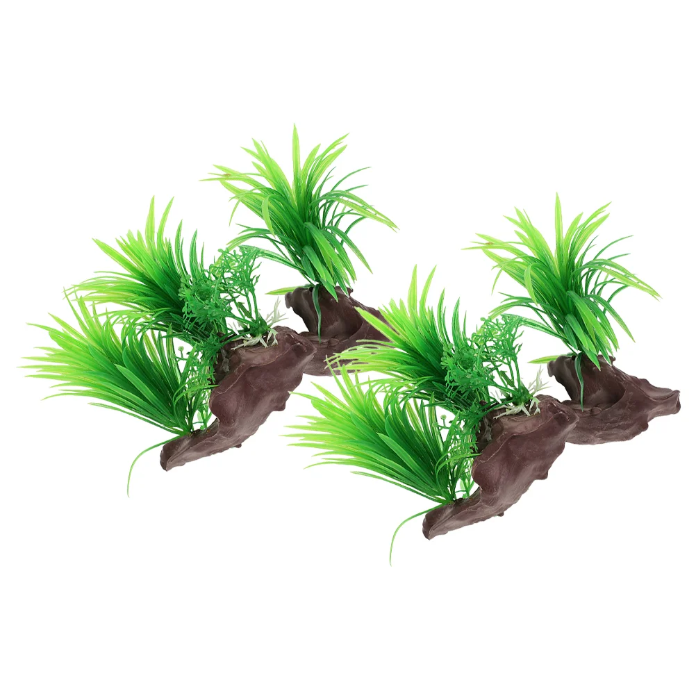 

2pcs Colorfast Gentle Vivid Tall Aquarium Plants Aquarium Decor for Photo Prop