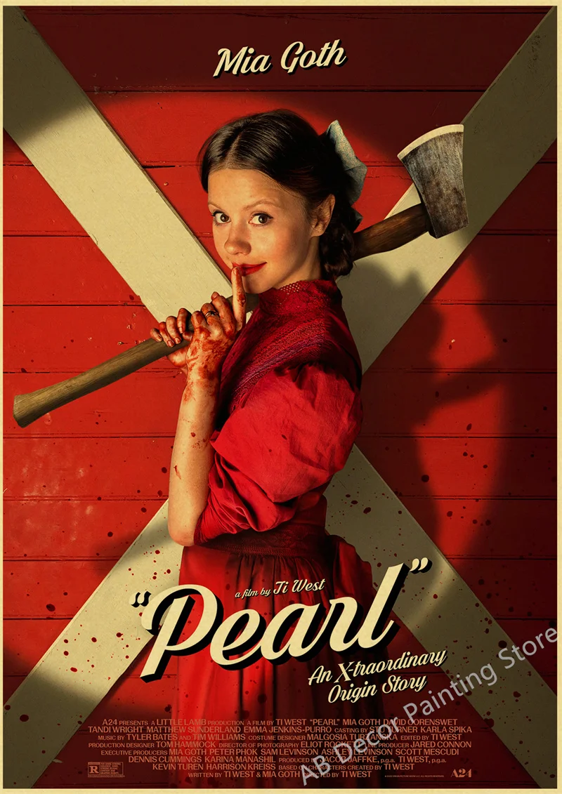 

Ретро плакаты с жемчугом 2022 фильм ужасов