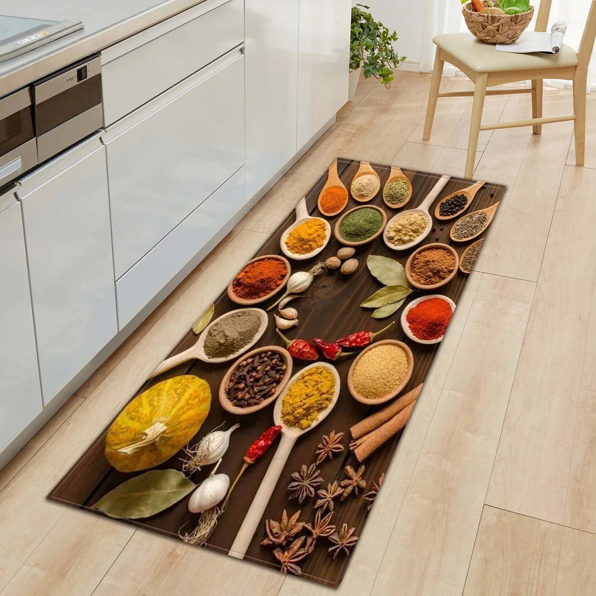 

Household tableware entrance mat kitchen absorbent long strip bedroom non-slip mats living room carpet