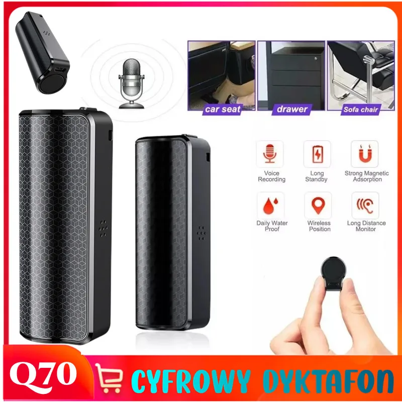 

Mini digital voice recorder Q70 strong magnetic adsorption ai intelligent high-definition noise reduction voice recorder