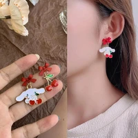kawaii sanrio earrings cinnamoroll cartoon cute simple creative asymmetric earrings anime fashion niche jewelry girls gifts