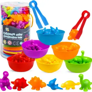 Counting Dinosaur with Stacking Cups Montessori Educational Sorting Rainbow Toys for Children 3 Year in India