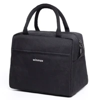 insulated lunch bag for women men large thicken black thermal portable cooler bag tote handbag bento storage container lunch box