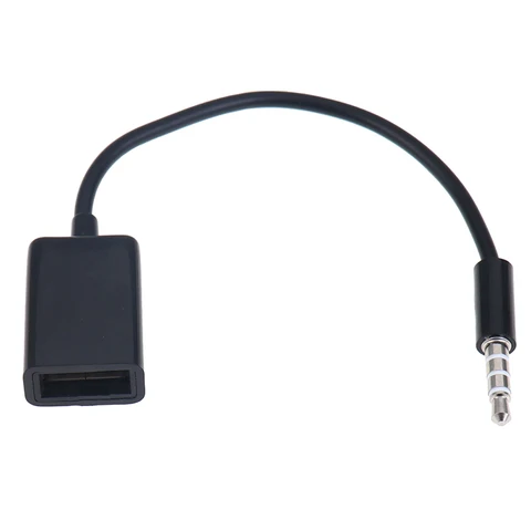 Кабель AUX 3,5 мм на USB 2.0 черный