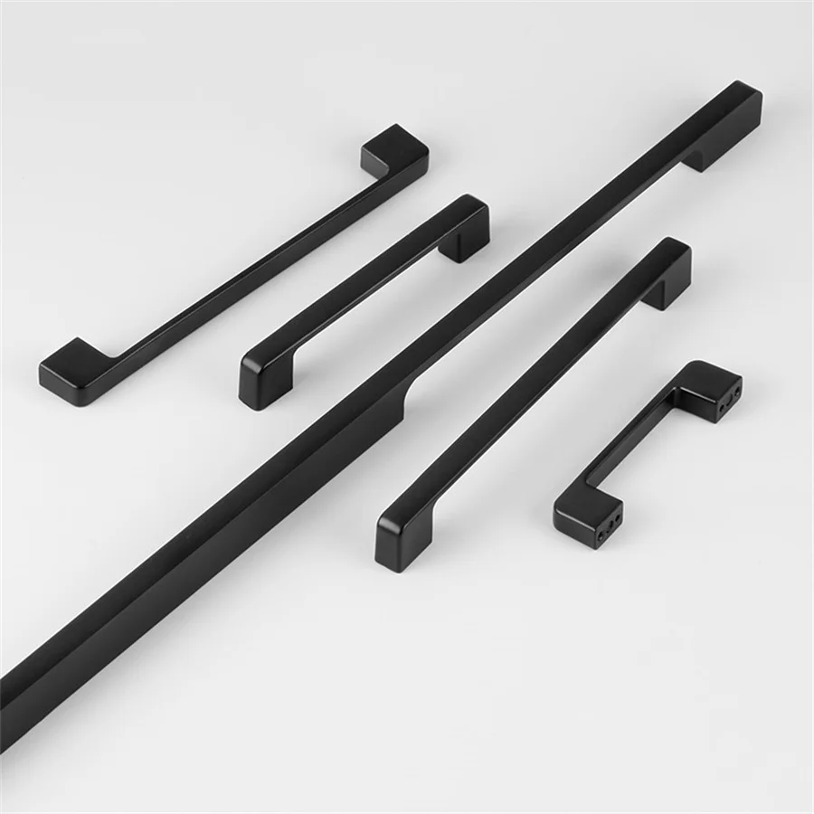 KK &amp FING 1 шт. Современная черная алюминиевая кухонная мебель ручка для шкафа