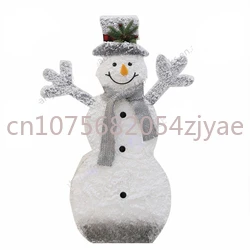 

LED Big Christmas Wrought Iron Flocking Lights Snowman Counter Decoration Shopping Mall Supermarket Holiday Decorations