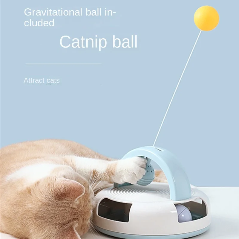 

Funny Interactive Cat Toys with Catnip Track Bell Ball for Kitty Self-stimulation Chasing Exercising Cat Turntable Pet Supplies
