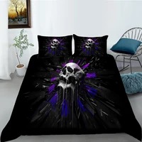 european pattern hot sale bed linen soft bedding set 3d digital skull printing 23pcs duvet cover set esdeeuus size