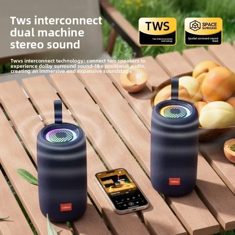 Фото Интеллектуальная Bluetooth-колонка T65: портативный водонепроницаемый сабвуфер для улицы, мощный звук, для семьи и кемпинга №2