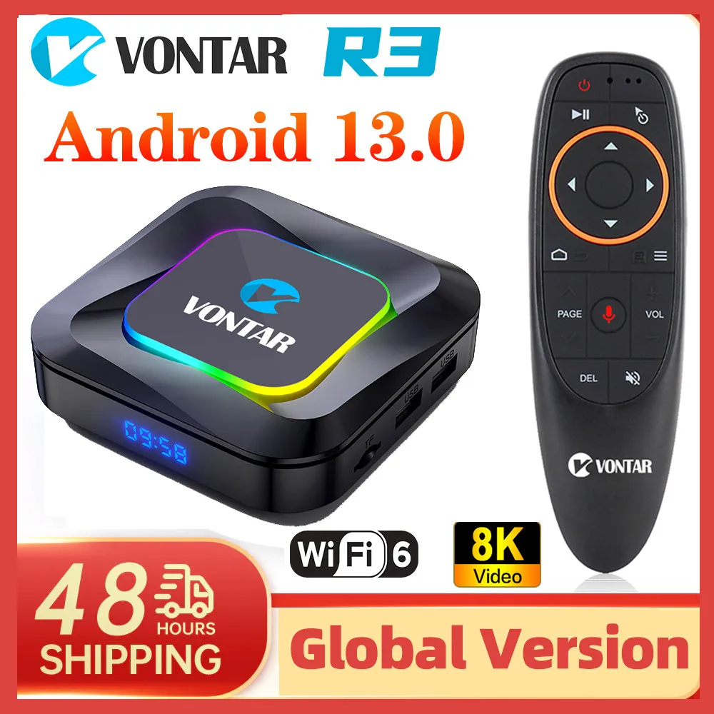 

2023 Smart TV Box VONTAR R3 Android 13 Rockchip RK3528 Max 4GB 128GB Support 8K Video HDR10+ BT5.0 Wifi6 4K Set Top Box 2GB 16GB