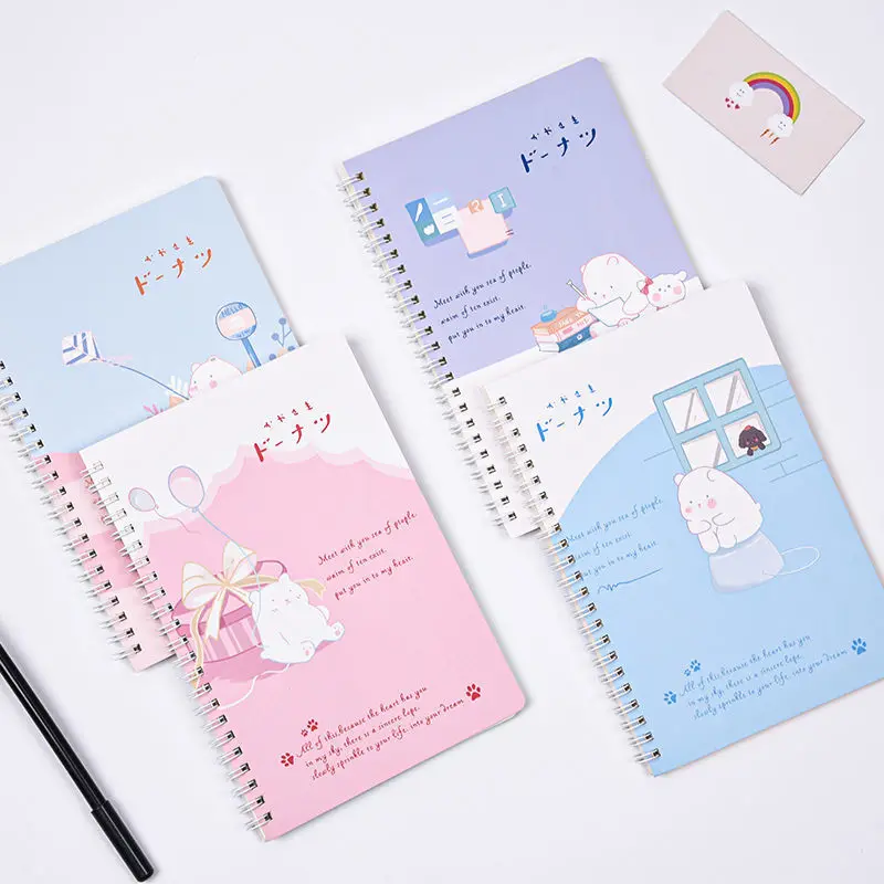 

Cute Cartoon A5 Spiral Notebook 60Sheets Kawaii Bunny Bear Daily Weekly Planner Note Book Time Organizer School Supplies Notepad