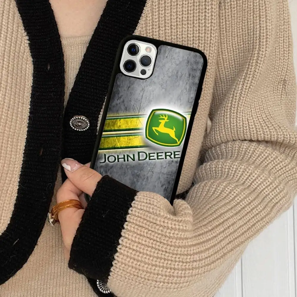 Фото Зеленый чехол Green J-John Truck D-Deeres для iPhone 17 16 Pro Max Air 15 14 13 12 Mini Plus 11, жесткий чехол из ПК+ТПУ для телефона №5