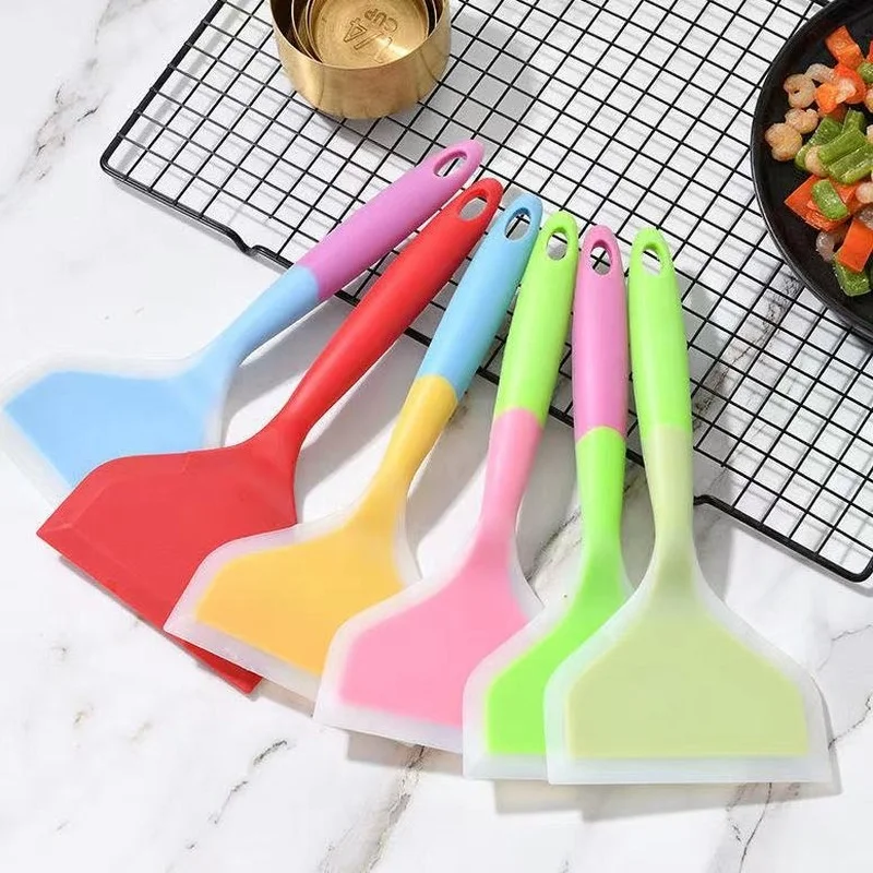 

Silicone Kitchen Cooking Utensils Spatula Frying Pan Scoop Fried Shovel Non-Stick Egg Fish Food Gadgets Barbecue Omelet Clamp