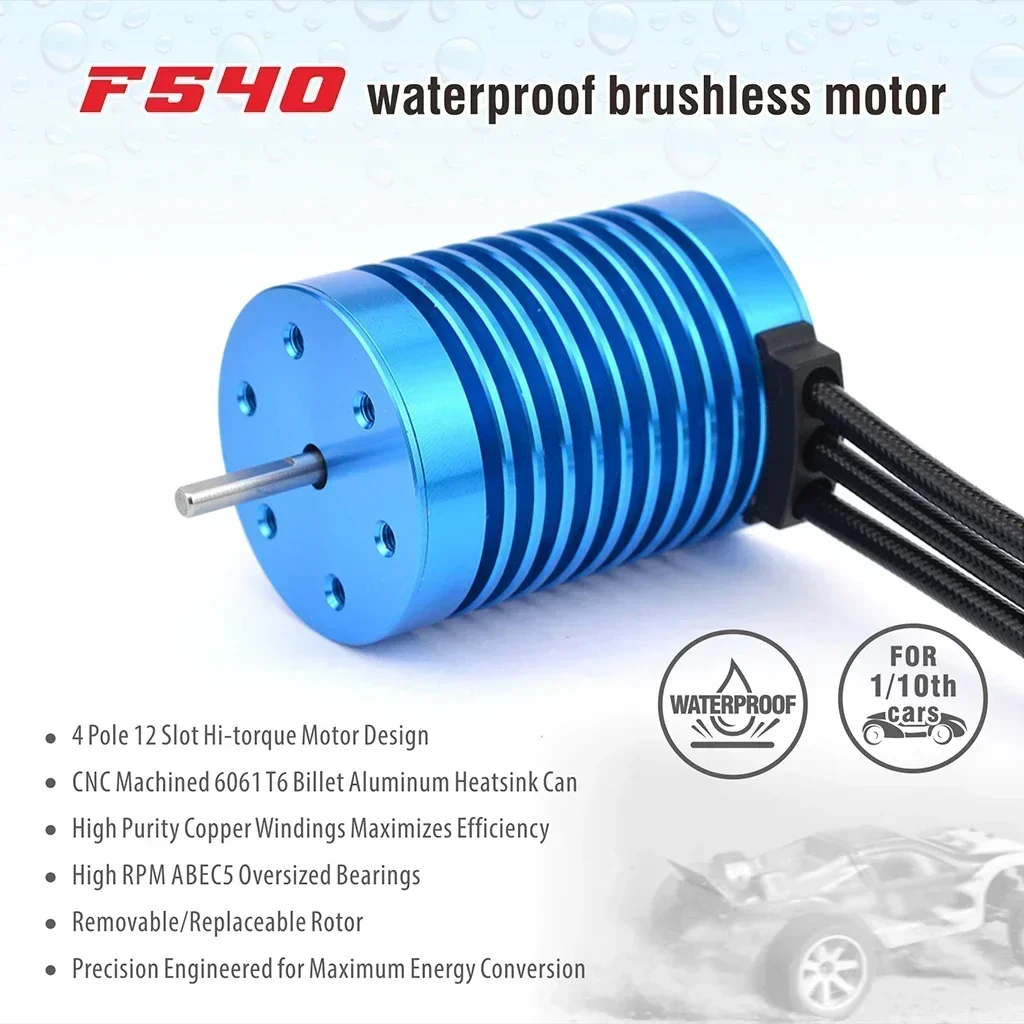 Датчик NTC F540 3000KV 3300KV 3930KV 4370KV Бесщеточный двигатель для 1/10 RC автомобиля Redcat Electric