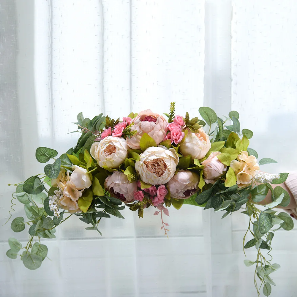 

Simulation Door Lintel Artificial Wreath Wedding Arch Silk Flower Wall Decoration