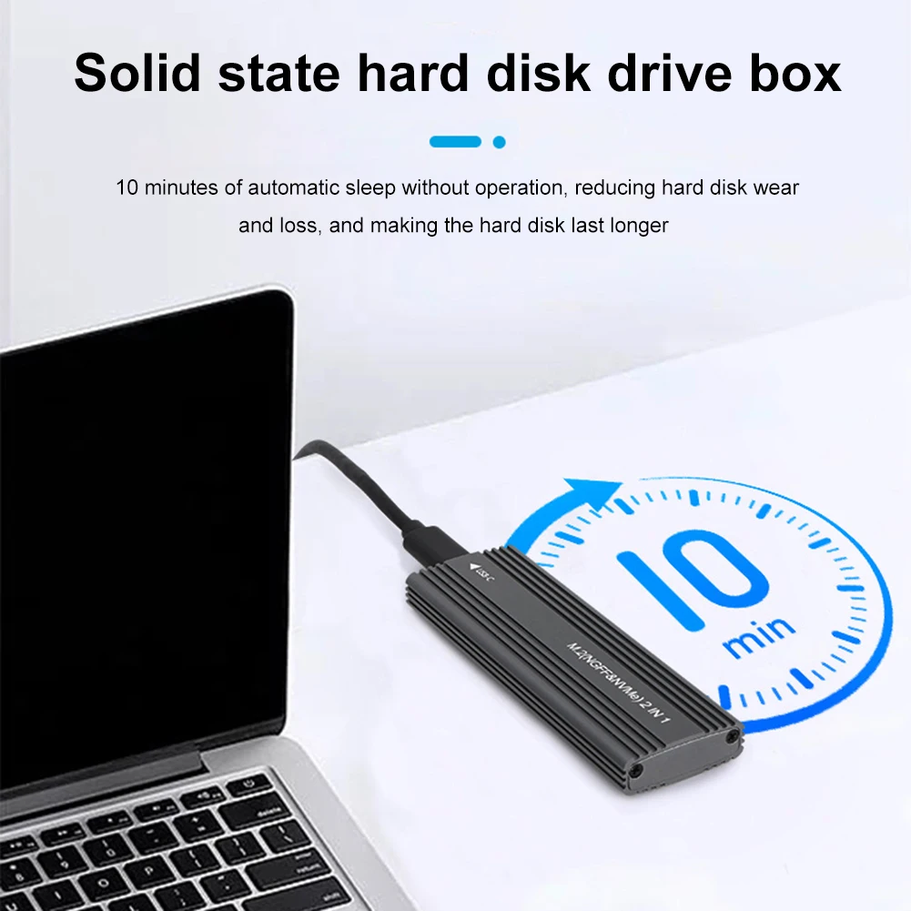 

10Gbps SSD Enclosure Box Aluminum Alloy 2TB SSD Case Box USB 3.0 Type To M.2 NGFF PCIe NVMe Ultra-thin Tool Free Dual Protocol