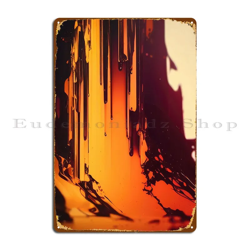 

Оранжевый абстрактный настенный металлический плакат, дизайнерский плакат для украшения гаража, гостиной, гостиной, жестяной плакат