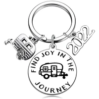 camper key chain rv accessories for travel trailers inside decor 2022 new happy camper owner journey adventure gifts glamping