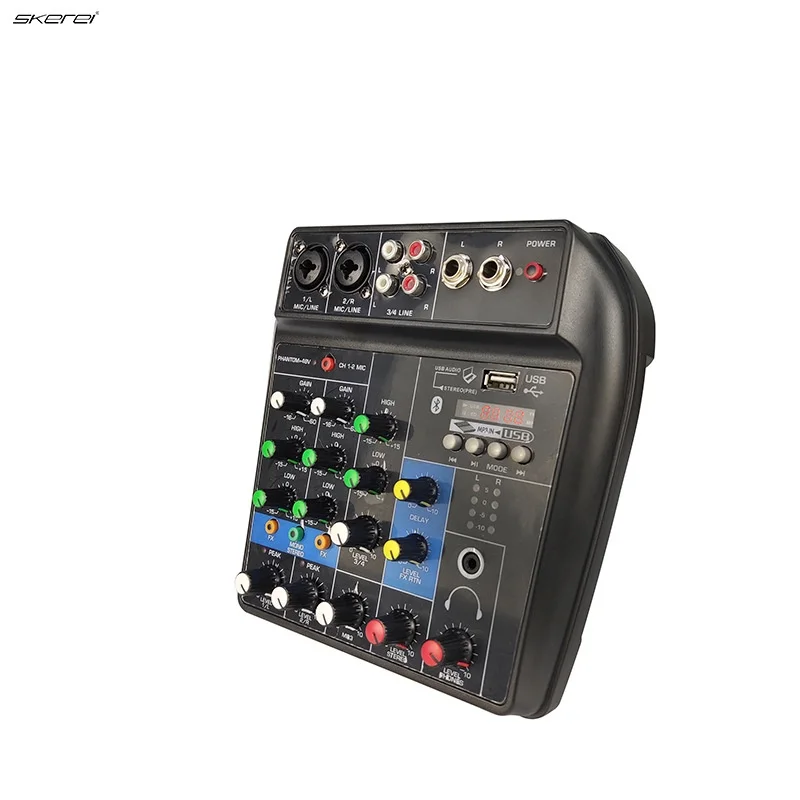

Professional 4CH Mixer Bluetooth Digital K Song Live Performance Mini Mixer