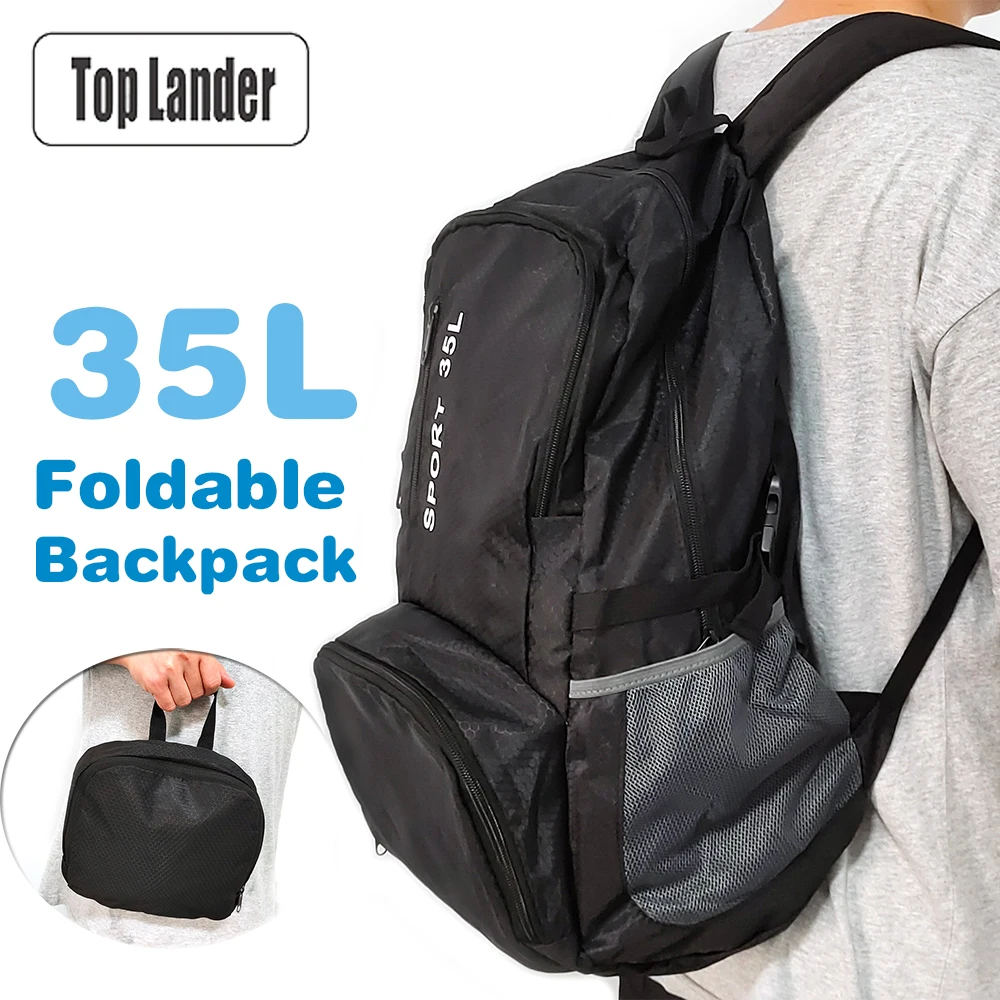 

[Top Lander] Foldable Backpack for Women 35L Lightweight Travel Portable Backpack Bag Men Large Capacity Leisure Big Size Bag