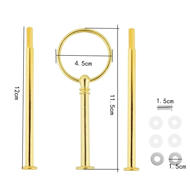 

Трехслойная двухслойная Портативная подставка для торта, розовое золото, стеллаж для демонстрации конфет и фруктов, ручка, крепежная фурнитура, подставка для тарелок