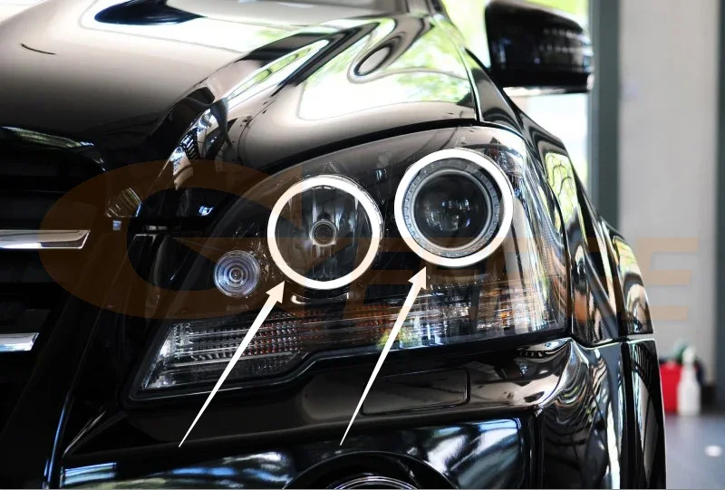Фото Для Mercedes Benz M Class W164 ML 2005 2006 2007 2008 2009 2010 2011 Ультра яркий DRL COB LED Angel Eyes Kit Halo Rings №4