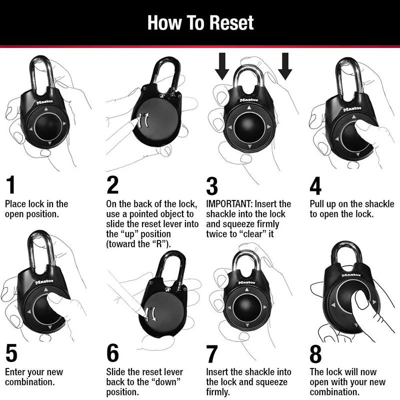 Фото Master Lock 1500ID Портативный навесной замок со стрелкой, навесной замок с направленным паролем, тренажерный зал, школа, здоровье, защитный шкафчик, дверной замок №5