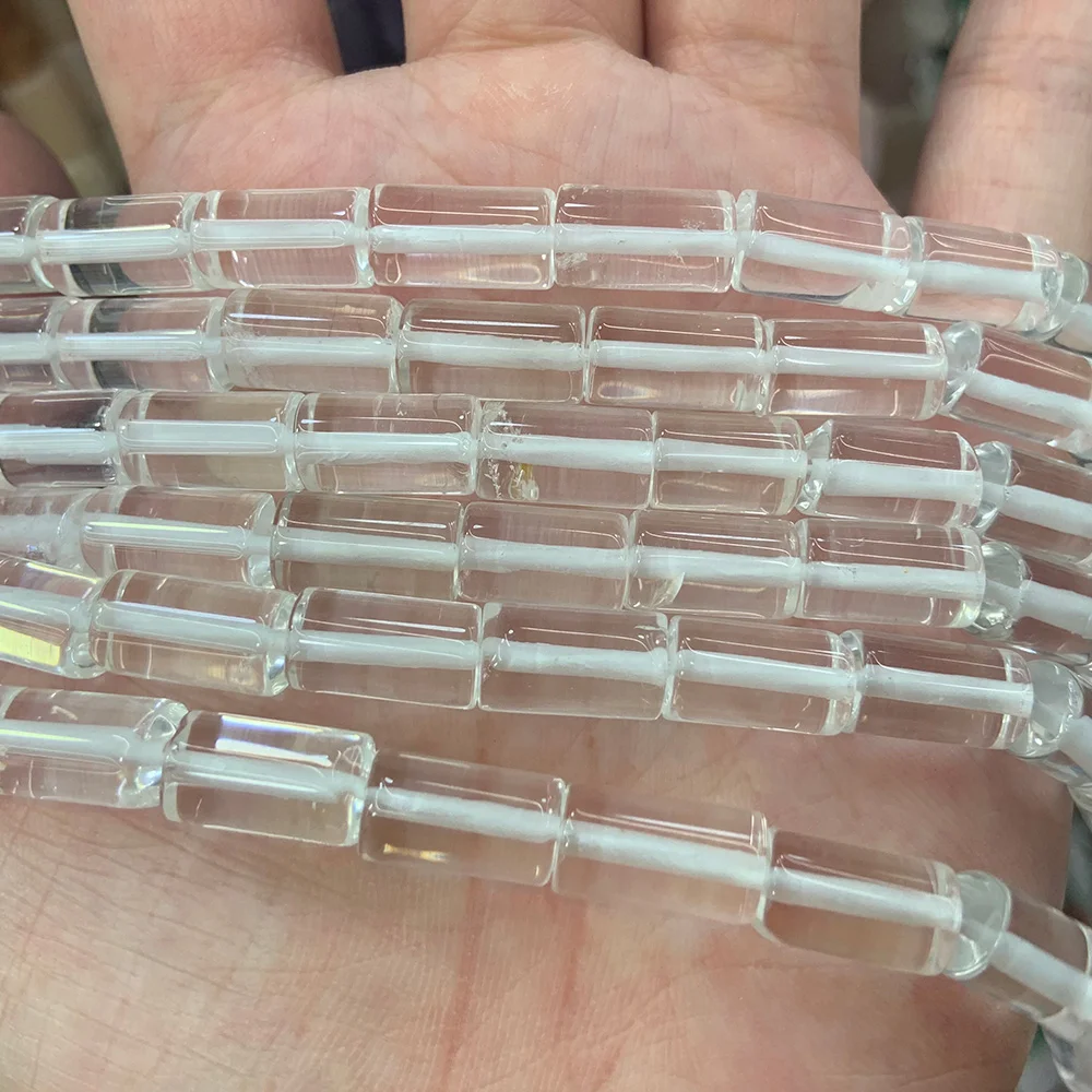 

Natural White Rock Quartz Beads 15'' Irregular Sticks Column DIY Loose Beads For Jewelry Making Beads Necklace Bracelet Gift