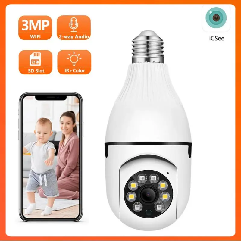 

360° E27 LED Bulb Full HD 1080P Wireless Home Security WiFi CCTV IP Camera Two Way Audio Baby Monitor Panoramic Night Vision