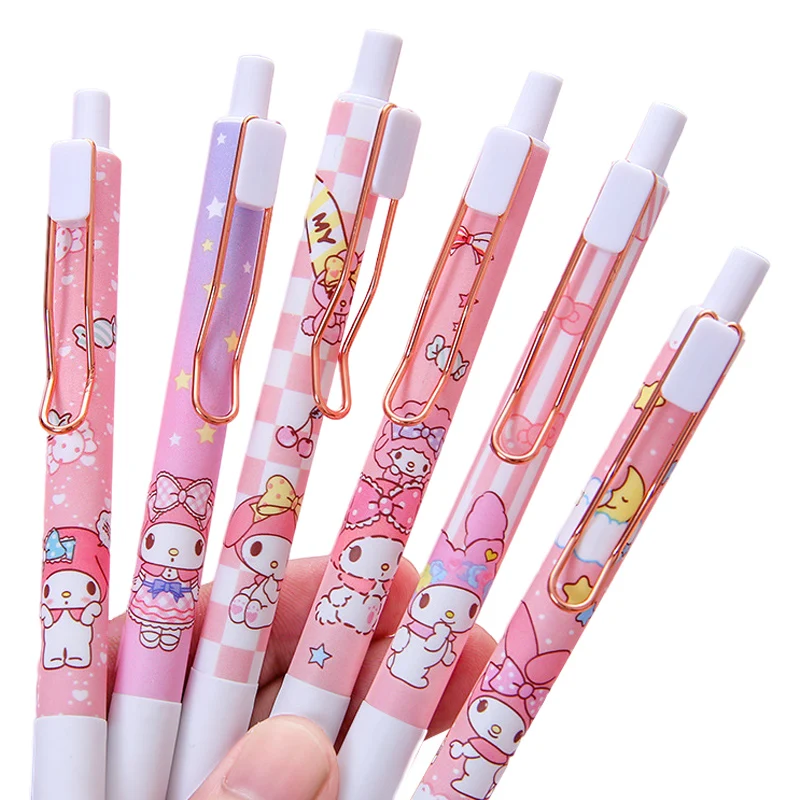 

Kawaii Sanrio Stationery Melody Kuromi Anime Press Gel Pen Cinnamoroll Creative Student Mestery Hellokitty Limited Lucky Random