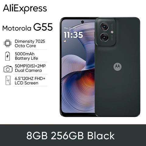 Смартфон Motorola Gg55 5G, 6, 5 дюйма, 120 Гц, FHD+, экран, 50 МП, двойная OIS-камера, размер 7025, восьмиядерный аккумулятор 5000 мАч