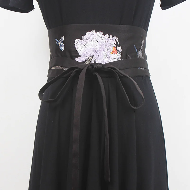 

SeeBeautiful Retro Embroidery Belt Decorative Wide Waist Seal Women Autumn 2022 New Fashion Tide Q405