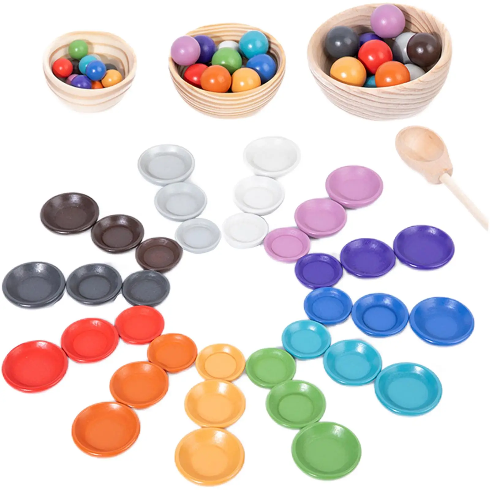 

Toddlers Montessori Wooden Rainbow Ball Matching Game Fine Motor Puzzle Preschool Learning Toy for Toddler Boys Girls Xmas Gifts