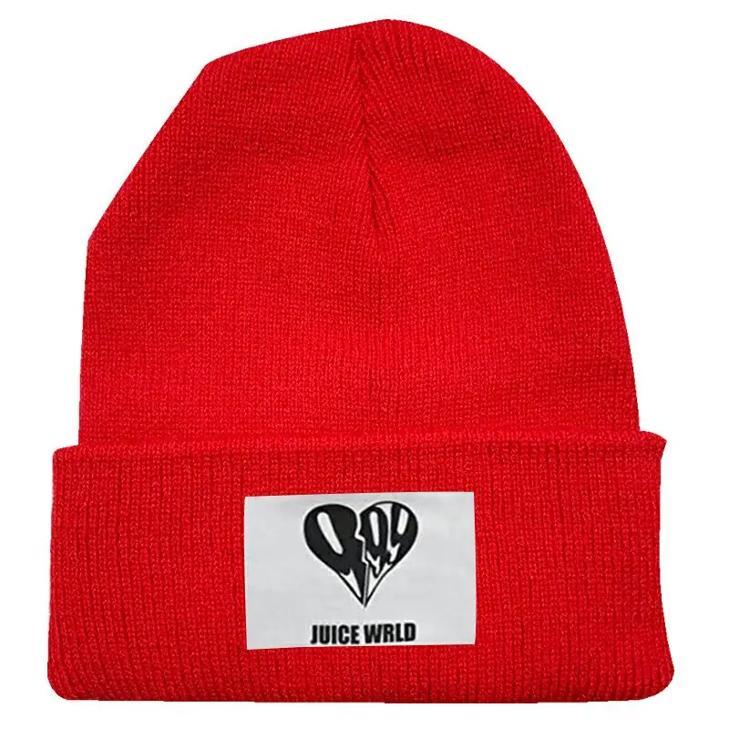 

RED Knitted Hat Fashion Warm Hat Wool Hat Tide Korean Version Autumn and Winter Female Juice Wrld Wild Couple Male Unisex Adult