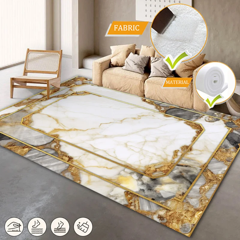 

Luxury Marble Texture Carpet Living Room for Bedroom Big Size Washable Rug 200x300cm Household Room Decore Area Carpet Floor MAT