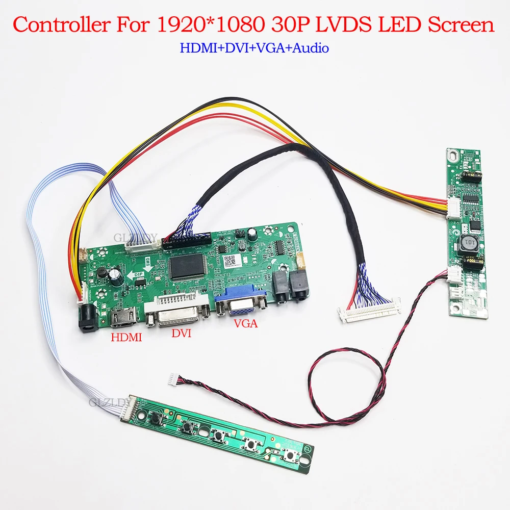 Для LM215WFA LM215WF3 LM215WF4 LM215WF9 30-контактный LVDS DIY Kit 1920*1080 HDMI + DVI VGA светодиодный драйвер