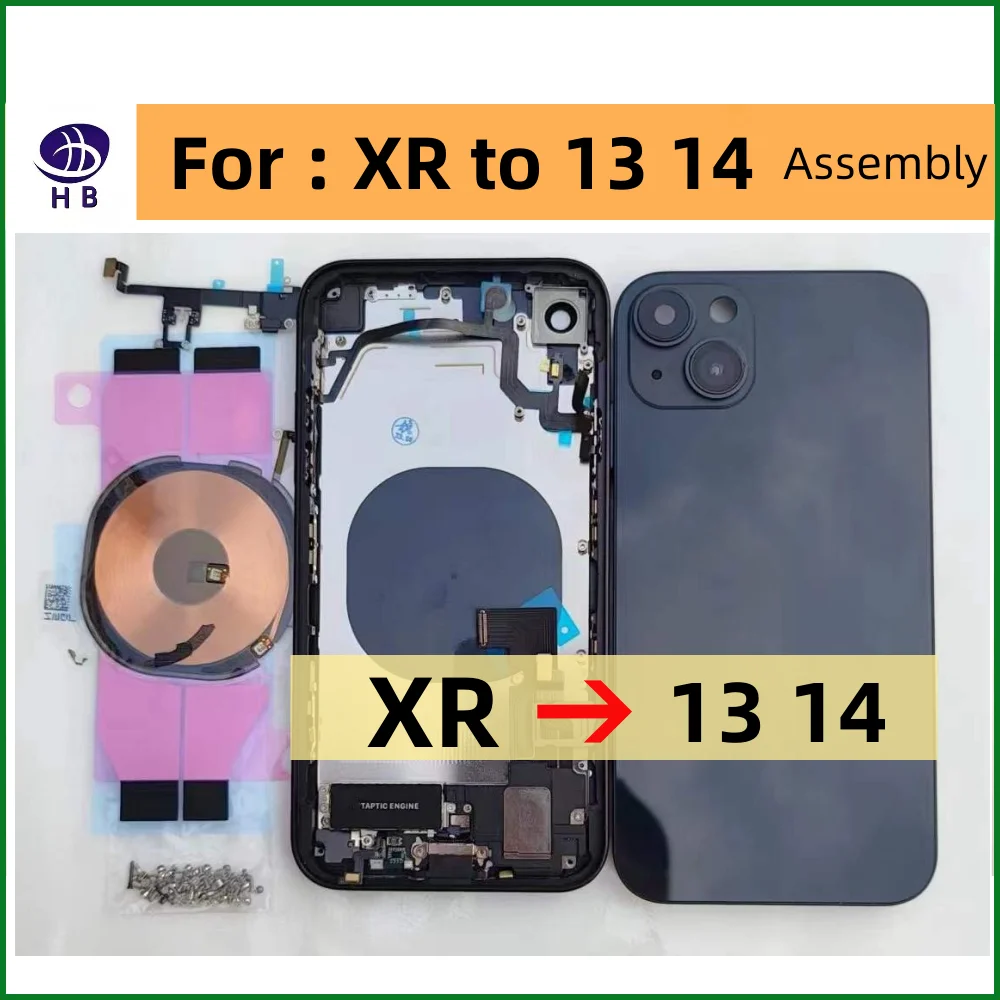 DIY для iPhone XR To 13 14 корпус XR Like 13 14 сборка задняя крышка  аккумулятор средняя Рамка замена шасси Wi-Fi линия | AliExpress