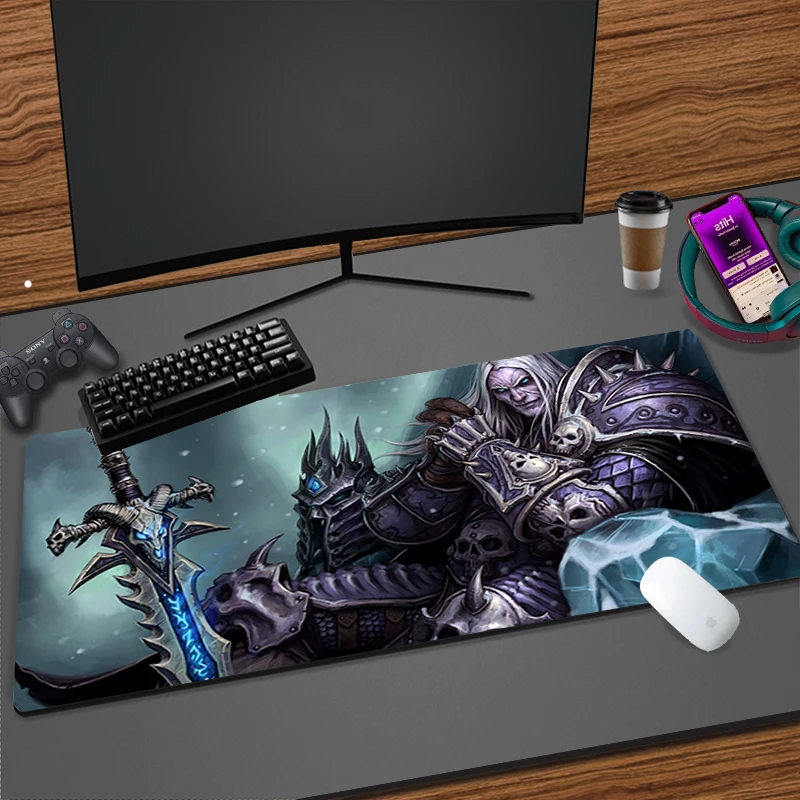 

Большой коврик для мыши World of Warcraft ч Кинг XXL, коврик для клавиатуры для компьютера и офиса, коврик для клавиатуры для ноутбука из натурального каучука, нескользящий мягкий коврик для настольного компьютера
