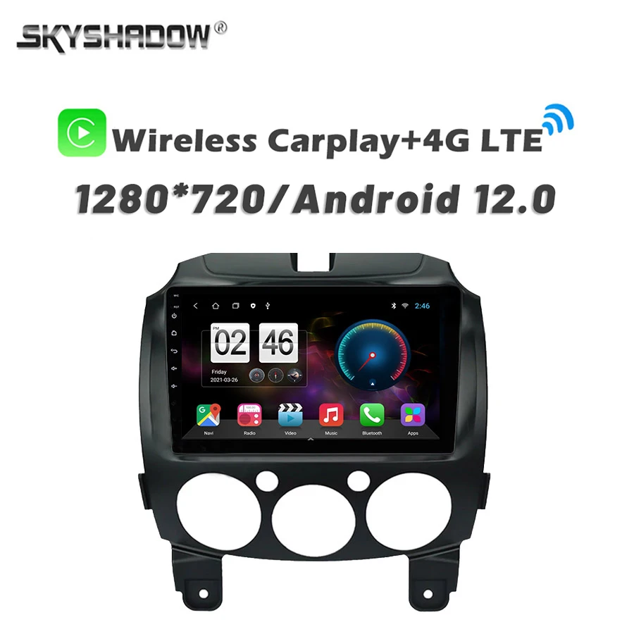 720P 360 Автомобильный DVD-плеер с камерой SIM-картой авто 8 ГБ + 256 Android 13 0 GPS-картой Wi-Fi