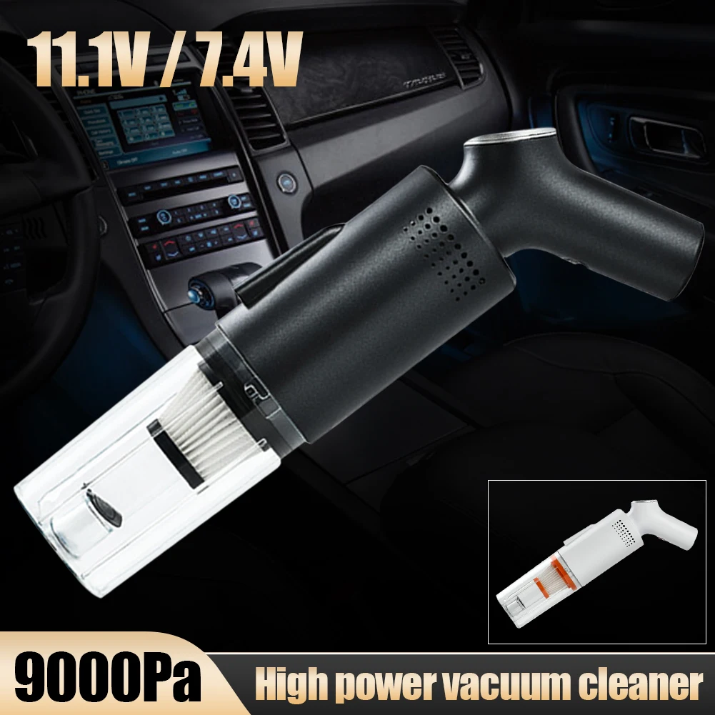 

120W Car Vacuum 9000Pa Rechargeable Wireless Vacuum Cleaner Handheld 2 Speed with LED Light Washable Filter for Home Car Cleaner