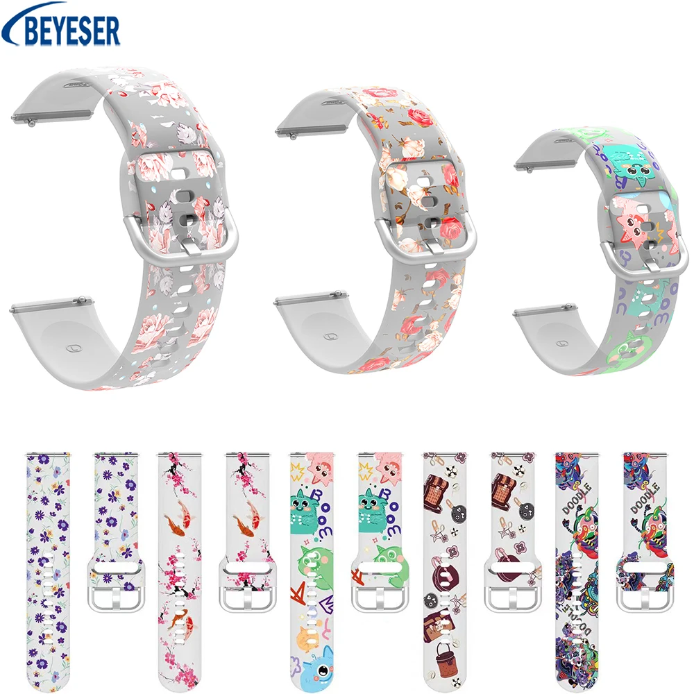 

20mm 22mm Silicone Strap For Samsung Galaxy Watch 41mm46mm Sports Smartwatch Band For Amazfit GTS /GTR/BIP lite Wristband