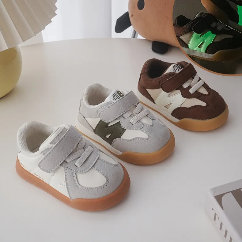 

Retro German Training Letters Children's Shoes Spring and Autumn Outside Wear Toddler Shoes Casual Sports Korean Shoes