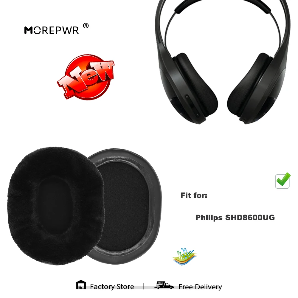 

Morepwr Replacement Ear Pads for Philips SHD8600UG Headset Parts Leather Cushion Velvet Earmuff Earphone Sleeve Cover
