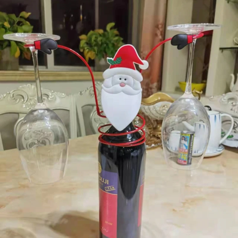 1 шт. рождественские держатели для бутылок вина стеклянные тематические