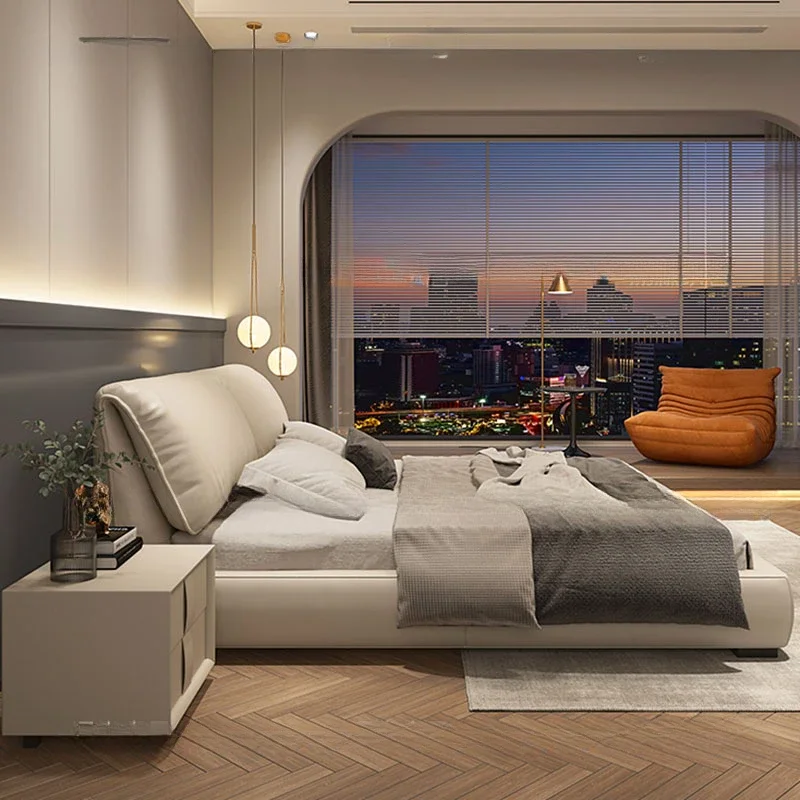 Роскошная Высококачественная большая кожаная подстилка для кровати мягкая