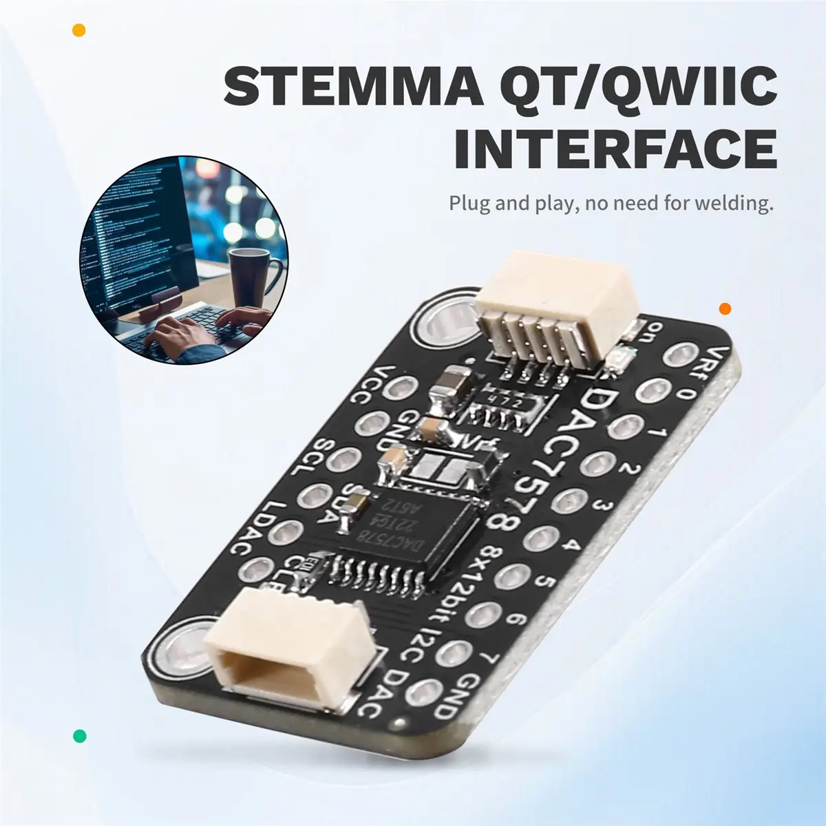 Фото (A65I) Модуль DAC7578 Breakout - 8-канальный 12-битный модуль STEMMA QT/Qwiic №5