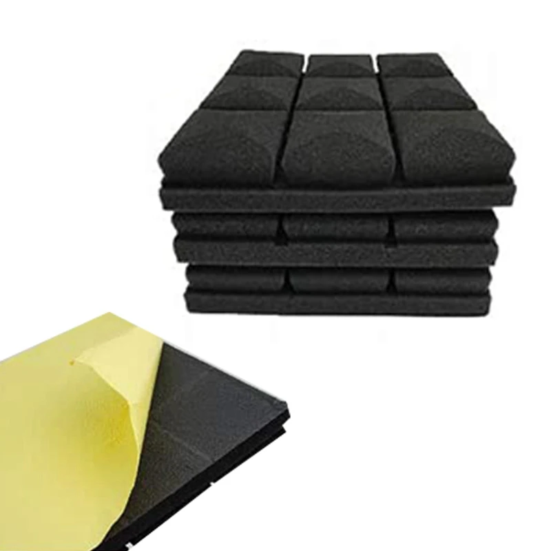 

12Pcs Mushroom Design Acoustic Foam Adhesive Panels Sound Proof Foam Panels 2X12X12inchfor Sound Insulation Absorbing